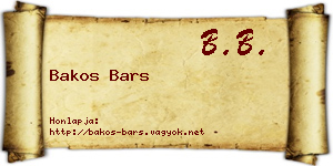 Bakos Bars névjegykártya